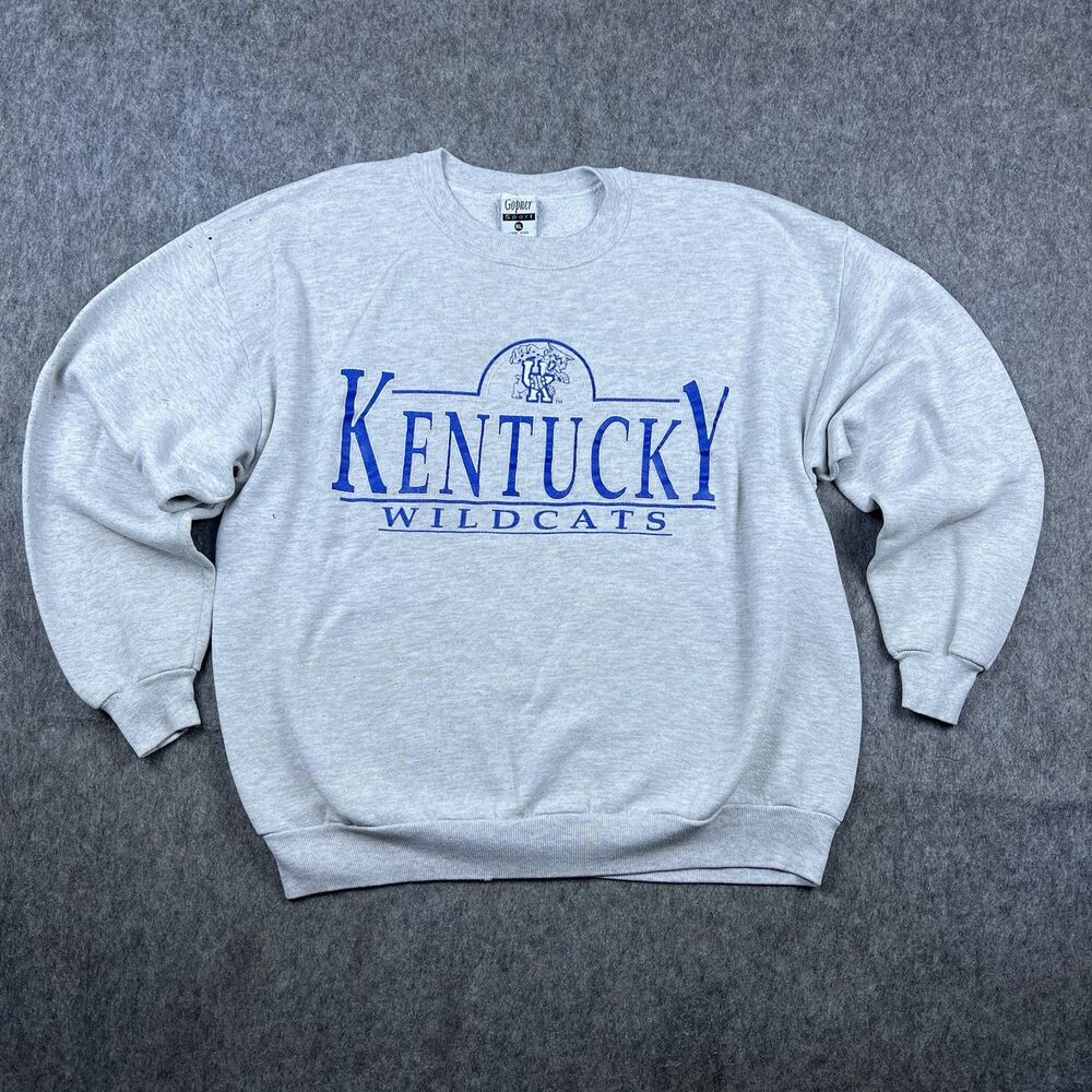 Vtg Gopher Sport Men's Kentucky Wildcats Sweatshirt Crewneck Gray USA Size XL